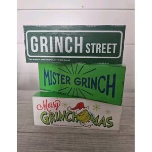 The Grinch Who Stole Christmas Wooden Block Decor Set Of 3
